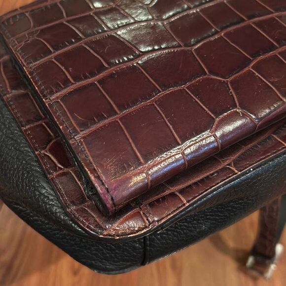 Brighton Croc brown black leather Crossbody wallet bag - Picture 11 of 11